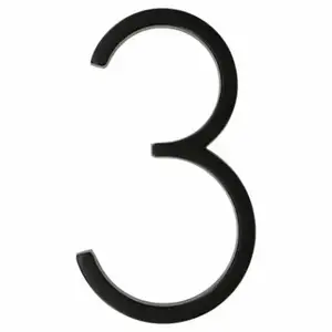 Hillman 844713 Number Distinctions 5" Black Steel Screw-On 3 Coated