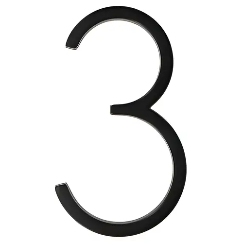 Number Distinctions 5" Black Steel Screw-On 3 Coated Number Distinctions 5" Black Steel Screw-On 3 Coated