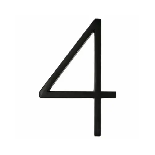 Number Distinctions 5" Black Steel Screw-On 4 Coated