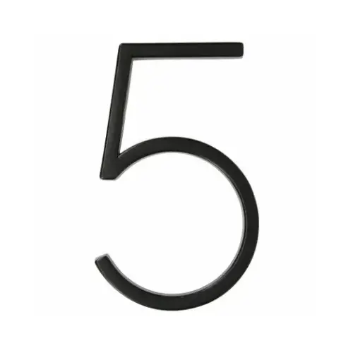 Number Distinctions 5" Black Steel Screw-On 5 Coated