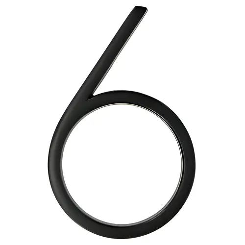 Number Distinctions 5" Black Steel Screw-On 6 Coated Number Distinctions 5" Black Steel Screw-On 6 Coated