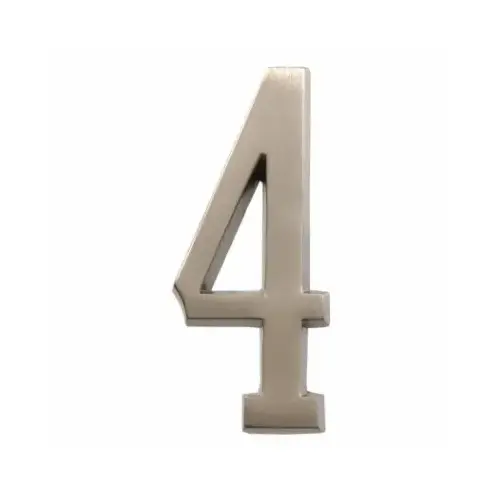 Number Distinctions 4" Silver Brushed Nickel Self-Adhesive 4 - pack of 3 Number Distinctions 4" Silver Brushed Nickel Self-Adhesive 4 - pack of 3