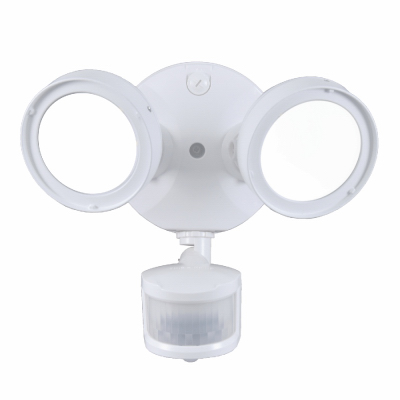 Cooper Lighting TGS2S402MRRW TGS Series Twin Head Motion Activated LED Floodlight, 2500 Lumen Selectable, 4000K, White