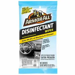 ARMOR ALL 19474 Disinfectant Wipes, 50-Ct.