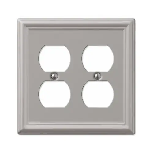Chelsea Wall Plate, Brushed Nickel, Steel, 2 Duplex Chelsea Wall Plate, Brushed Nickel, Steel, 2 Duplex