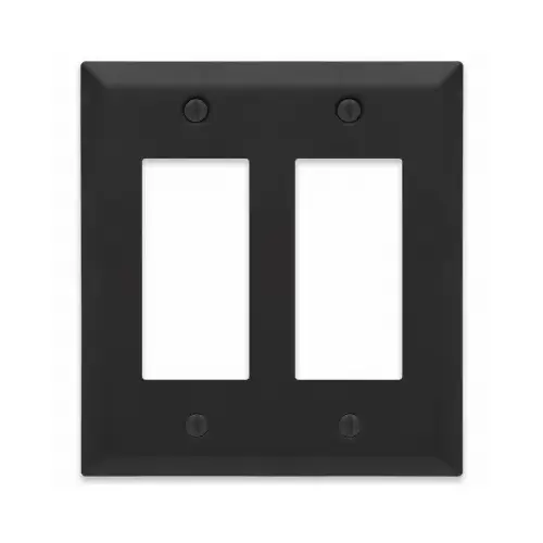 Century Wall Plate, Matte Black, Steel, 2 Rocker