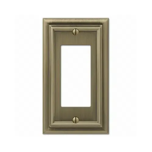 Continental Wall Plate, Brushed Brass, Metal, 1 Rocker Continental Wall Plate, Brushed Brass, Metal, 1 Rocker