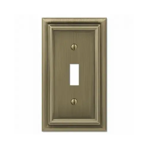 Continental Wall Plate, Brushed Brass, Metal, 1 Toggle Continental Wall Plate, Brushed Brass, Metal, 1 Toggle