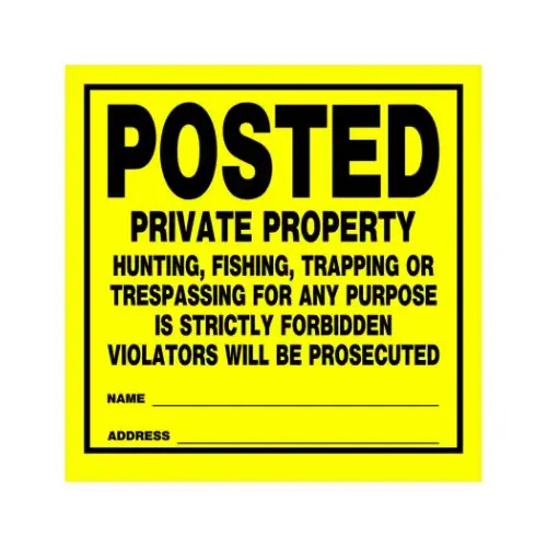 Posted Private Property Sign, 11 x 11-In. - pack of 6 Posted Private Property Sign, 11 x 11-In. - pack of 6