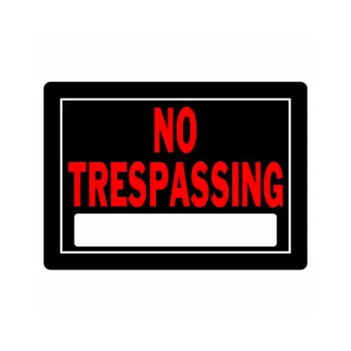 No Trespassing Sign, Black and Red, 10 x 14-In. - pack of 6 No Trespassing Sign, Black and Red, 10 x 14-In. - pack of 6