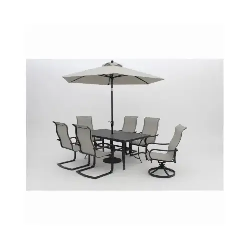 Palermo Slat-Top Dining Table, Gray Aluminum, 40 x 68-In. Palermo Slat-Top Dining Table, Gray Aluminum, 40 x 68-In.