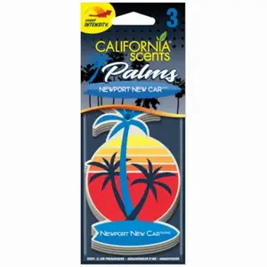 California Scents CPA022-3 Palms Paper Newport New Car Air Freshener, 3-Count - pack of 3