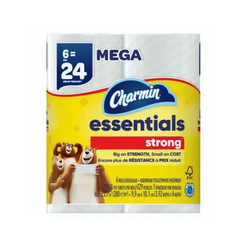 Essentials Strong 97342 Toilet Paper, Paper - pack of 6 Essentials Strong 97342 Toilet Paper, Paper - pack of 6