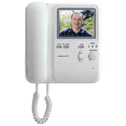 KB Series Surface Mount 1-Channel Color Video Master Station with Handset Intercom with 4 in. Color LCD Display, White