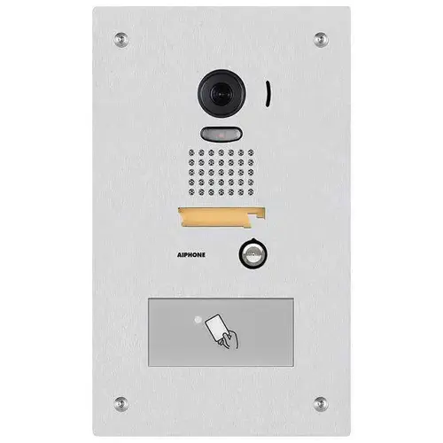 JP Series Video Door Station with HID Card Reader Built in, Stainless Steel Faceplate, Directory Strip, Tamper Resistant Screws, HID ProxPoint Plus Card Reader Built-In JP Series Video Door Station with HID Card Reader Built in, Stainless Steel Faceplate, Directory Strip, Tamper Resistant Screws, HID ProxPoint Plus Card Reader Built-In