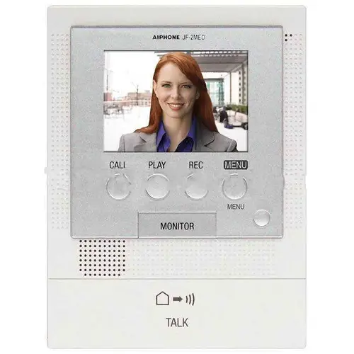 JF Series Surface Mount 1-Channel Color Video Master Station Intercom with Door Release, Picture, Message, White - Gray Multi-Colored