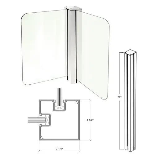 72" Metallic Silver Cielo Corner Post Kit 72" Metallic Silver Cielo Corner Post Kit
