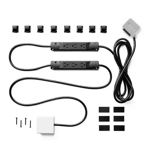 Power Strip with USB Ports 10 ft. L 7 outlets White 1000 J White