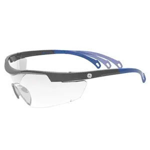 General Electric GE101CAF Impact-Resistant Safety Glasses 01 Series Anti-Fog Clear Lens Blue Frame