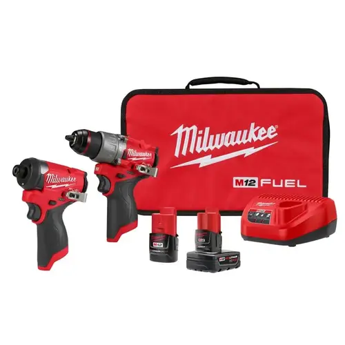 M12 FUEL 2-Tool Brushless Cordless Subcompact Hammer Drill & Impact Driver Combo Kit with (2) Batteries & Charger M12 FUEL 2-Tool Brushless Cordless Subcompact Hammer Drill & Impact Driver Combo Kit with (2) Batteries & Charger