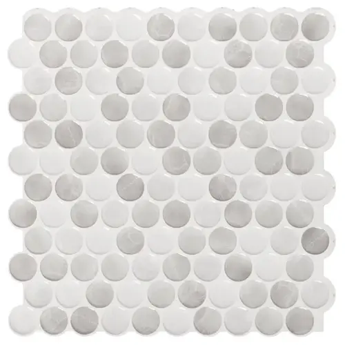 Adhesive Wall Tile 8.95" W X 8.97" L Gray Glazed Vinyl 4 pc Glazed - pack of 6