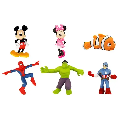 Stretchable Characters Rubber Assorted 6 pc Assorted - pack of 24