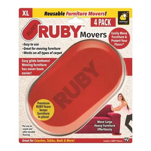 Furniture Movers Ruby Plastic/Rubber Red Furniture Movers Ruby Plastic/Rubber Red