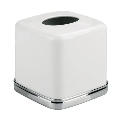 Tissue Cover York Bath Chrome Silver/White Steel Chrome Tissue Cover York Bath Chrome Silver/White Steel Chrome