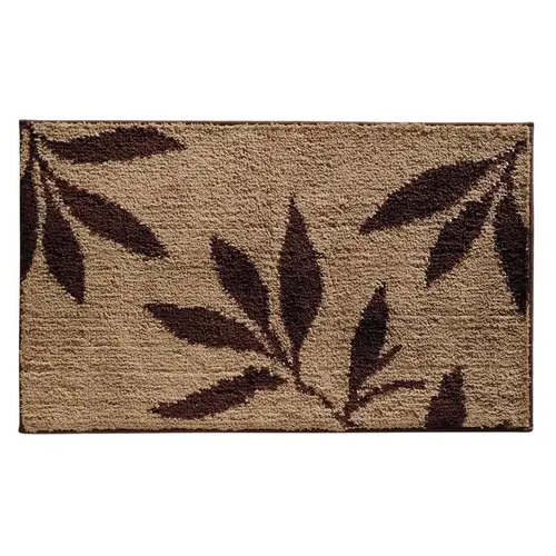 Bath Rug 21" L X 34" W Brown Microfiber Polyester Brown Bath Rug 21" L X 34" W Brown Microfiber Polyester Brown