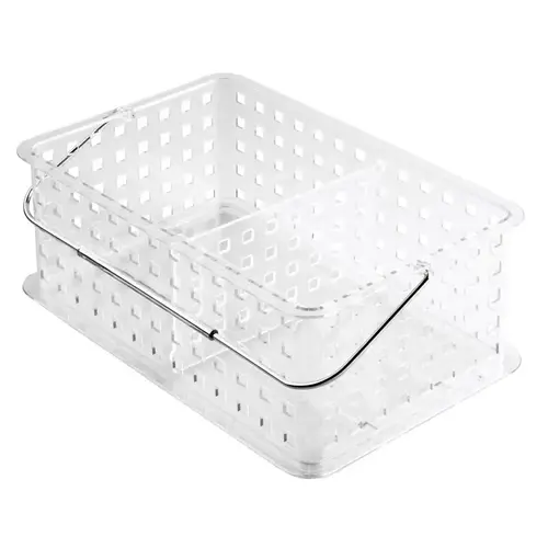 Stacking Basket 13.94" L X 8.69" W X 5.13" H Clear Clear Stacking Basket 13.94" L X 8.69" W X 5.13" H Clear Clear