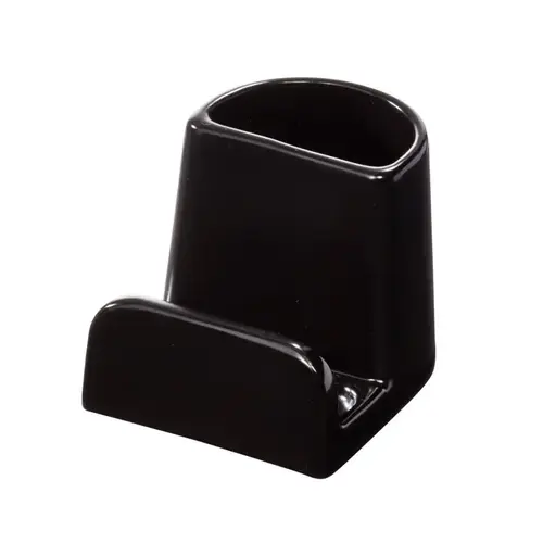 Sponge and Brush Holder 3.69" L X 2.93" W X 3.03" H Ceramic/Plastic Black Sponge and Brush Holder 3.69" L X 2.93" W X 3.03" H Ceramic/Plastic Black