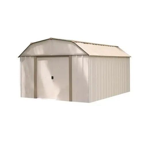 Storage Shed Lexington 10 ft. x 14 ft. Metal Vertical Barn without Floor Kit White Eggshell Storage Shed Lexington 10 ft. x 14 ft. Metal Vertical Barn without Floor Kit White Eggshell