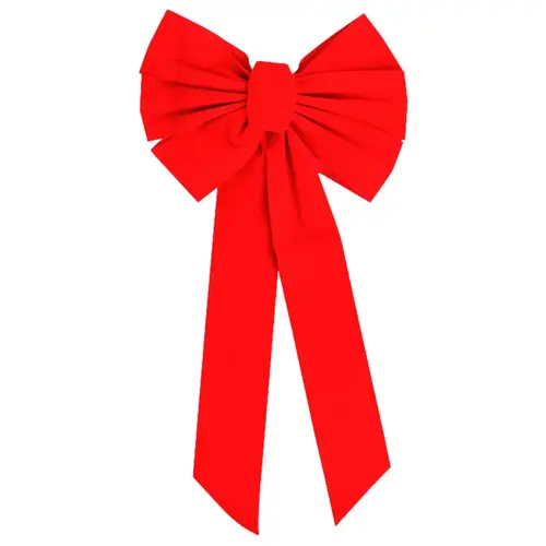 Outdoor Bow, 1 in H, Velvet, Red - pack of 12 Outdoor Bow, 1 in H, Velvet, Red - pack of 12