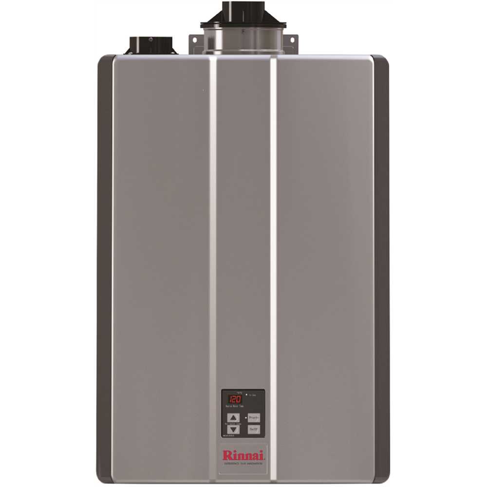 Rinnai RSC199iN Sensei RSC 199K BTU 11 GPM Residential Interior Gas Tankless Water Heater Silver Metallic