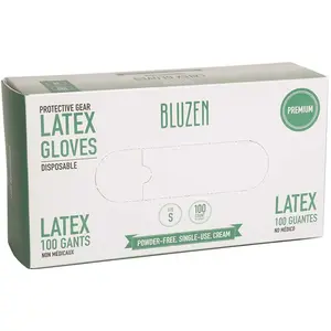 BLUZEN LASWGSM1 6 mil Small White Latex Gloves Off-White - pack of 1000