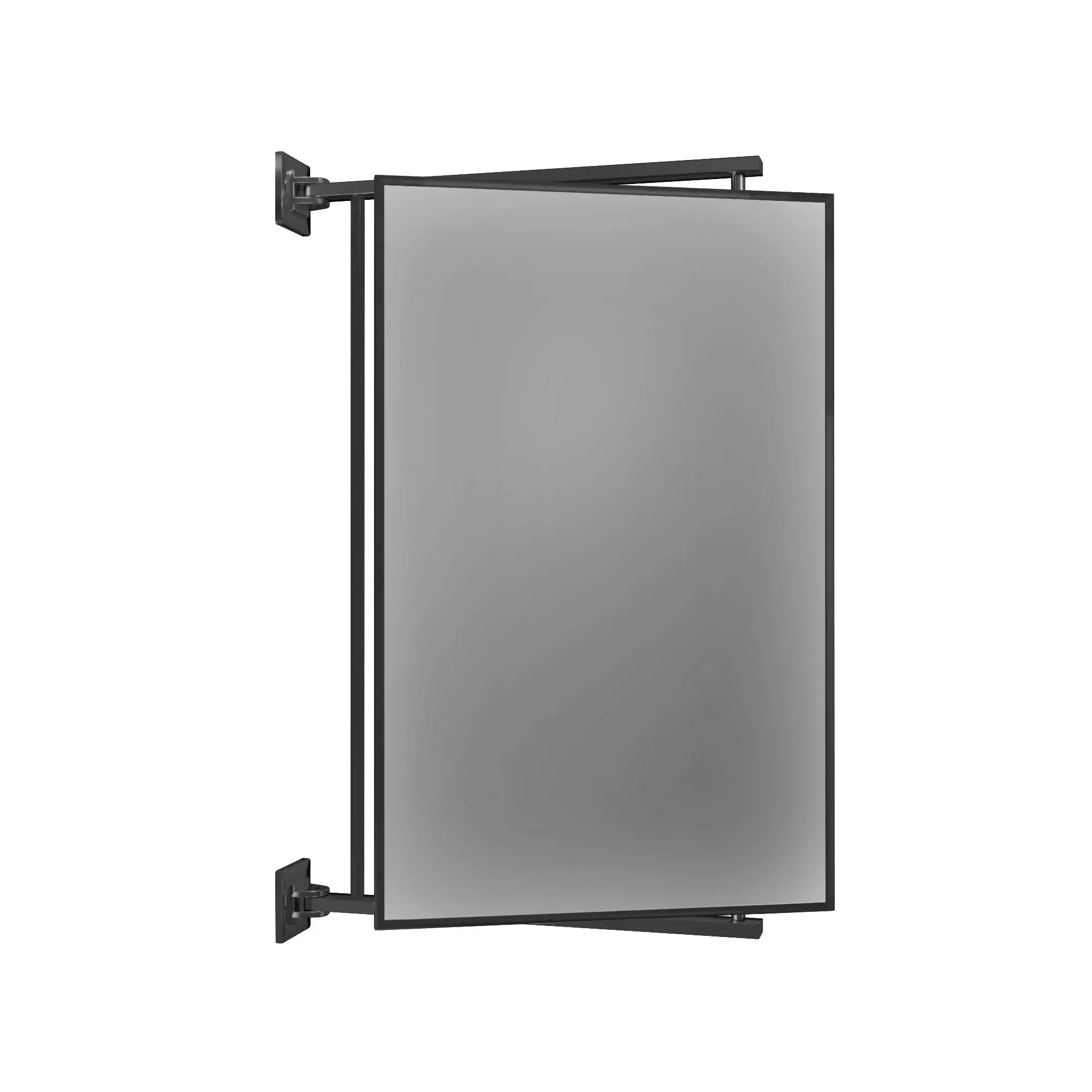BRIXWELL Pivot-N-Vue Double Hinged Wall Mirror - 14"x22", Polished Chrome, 360° Rotation