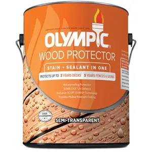 OLYMPIC POOL ACCESSORIES 58800A/01 Stain and Sealant Semi-Transparent Semi-Gloss Neutral Base Oil-Based Acrylic 1 gal Neutral Base