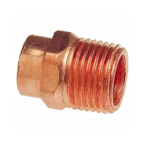 Male Adapter 1/2" Sweat X 1/2" D MPT Copper Male Adapter 1/2" Sweat X 1/2" D MPT Copper