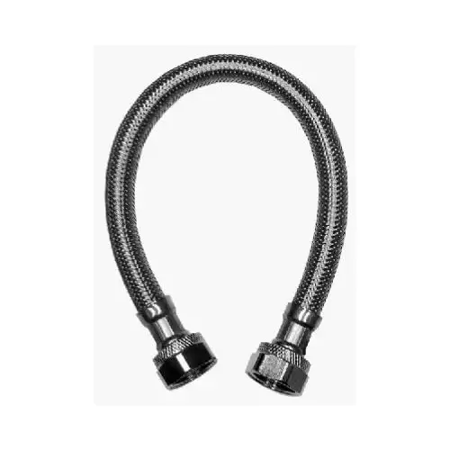 Faucet Supply Line 1/2" FIP T X 1/2" D FIP 12" Braided Stainless Steel