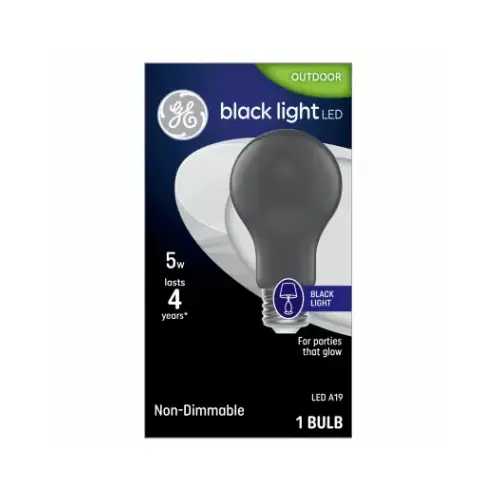 LED Bulb A19 E26 (Medium) Black Light 40 Watt Equivalence Glass LED Bulb A19 E26 (Medium) Black Light 40 Watt Equivalence Glass