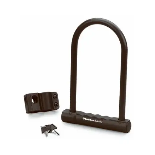 U-Lock, Keyed Different Key, 1/2 in Dia Shackle, Steel Body, 6-1/8 in W Body Black U-Lock, Keyed Different Key, 1/2 in Dia Shackle, Steel Body, 6-1/8 in W Body Black