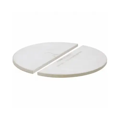 BIG JOE Heat Deflector Plate, Half-Moon, Ceramic, White, For: Big Joe 24 in Grill