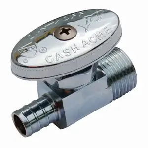 Cash Acme 23061LF Straight Stop, 1/2 in Connection, MPT, Brass Body Chrome