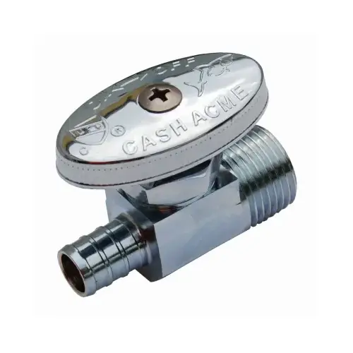 Straight Stop, 1/2 in Connection, MPT, Brass Body Chrome