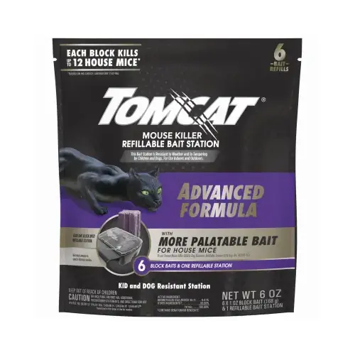 Mouse Killer Refillable Bait Station, 12 Mice Bait, Purple/Violet Mouse Killer Refillable Bait Station, 12 Mice Bait, Purple/Violet