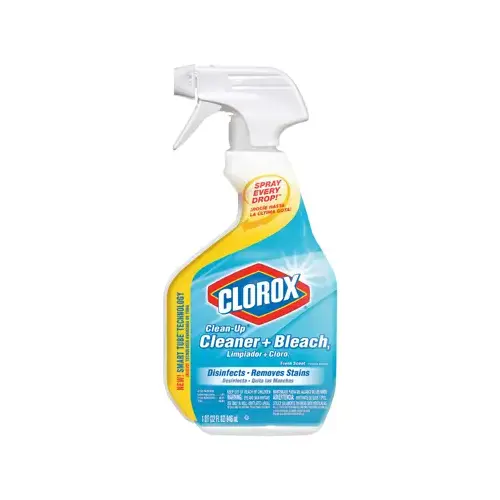 Clean-Up All-Purpose Cleaner, 32 oz Bottle, Liquid, Apple, Floral, Bleach, Pale Yellow