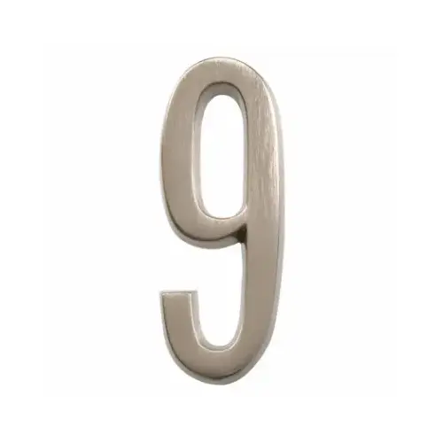 Number Distinctions 4" Silver Brushed Nickel Self-Adhesive 9 - pack of 3 Number Distinctions 4" Silver Brushed Nickel Self-Adhesive 9 - pack of 3