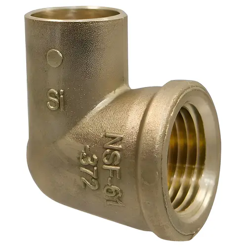 3/4 In. CxF 90 Deg. Cast Brass Copper Elbow (1/4 Bend) 3/4 In. CxF 90 Deg. Cast Brass Copper Elbow (1/4 Bend)