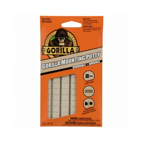 Mounting Putty High Strength Synthetic Rubber 2 oz Creme Gray