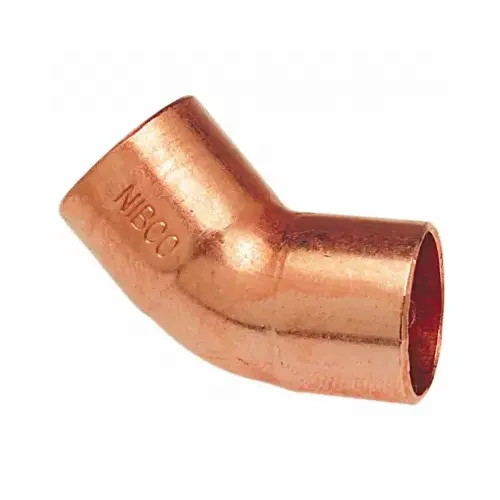 Copper Pipe Elbow, 45 Degree, 1-In. CxC